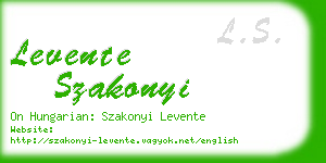 levente szakonyi business card